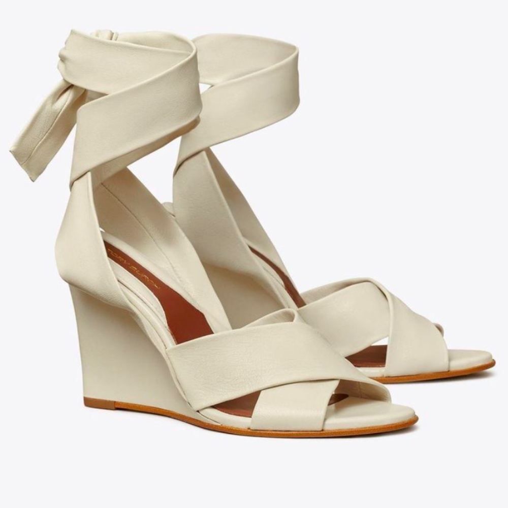 New Tory Burch Wrap up Wedge Heels. 💯 Authentic!